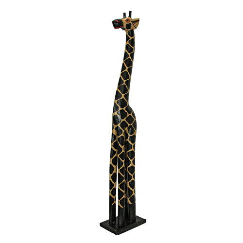 Bungalow Rose Undis Wooden Giraffe Statue Wayfair